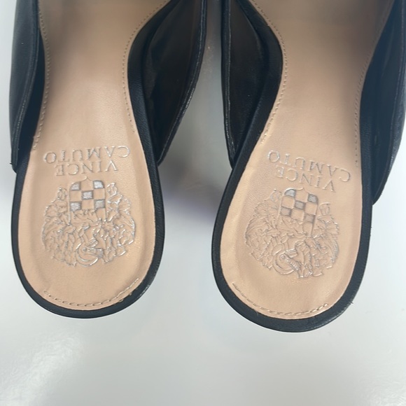 Vince Camuto Pointy Mules, Black Leather, Size 9M / 40 - Picture 4 of 5